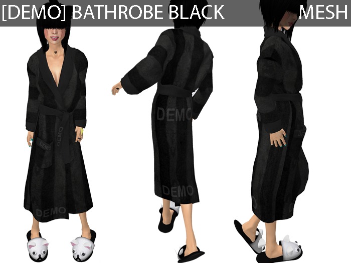 DEMO Bathrobe Black - Mesh