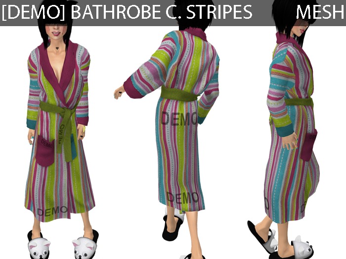 DEMO Bathrobe Color Stripes - Mesh