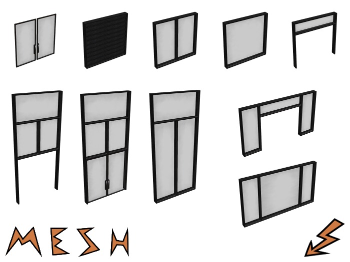 Modern Full Perm Mesh Windows, Doors and Doorways