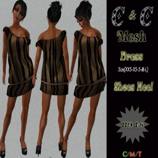 C&C Mesh Dress Shoes Heel (Zebra Brown) 