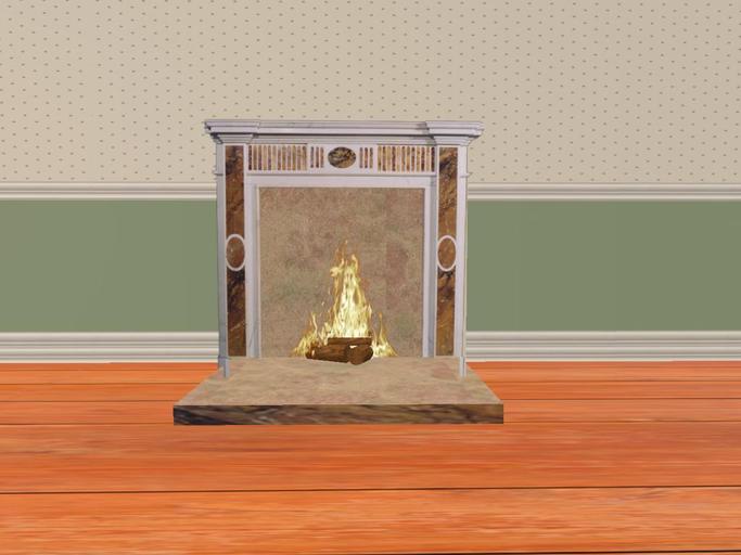 Stone & Tan Marble Fireplace