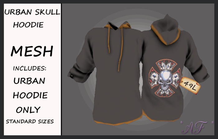 *AF* URBAN SKULL HOODIE