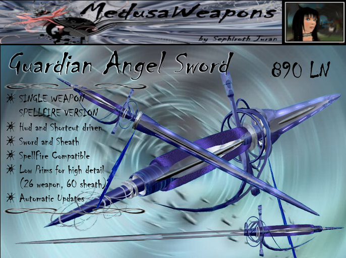~ Medusa Weapons ~ Guardian Angel Singl Sword SpellFire (Boxed)