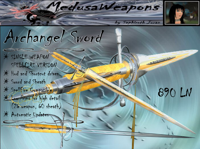 Second Life Marketplace Medusa Weapons Archangel Single Sword 