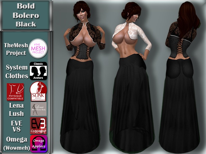 [TKS] BASIC -  Bold Bolero Black gown