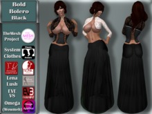 [TKS] BASIC -  Bold Bolero Black gown