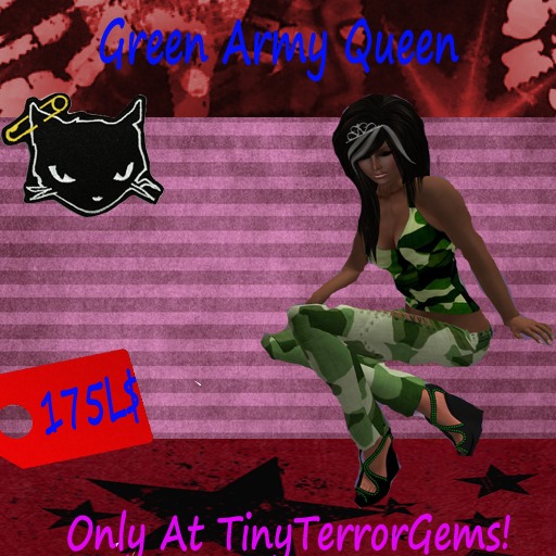 *Boxed*ArmyOutfit*Green Army Queen OutFit 175L$