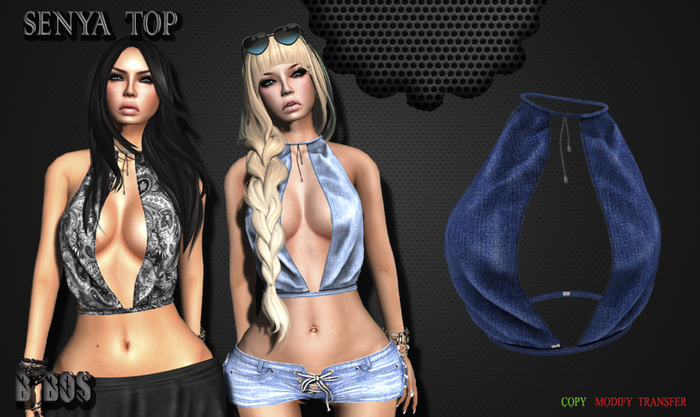 B BOS -Senya Top-Jeans Blue-