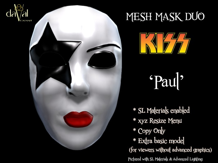 daVal Masks - KISS DUO - Eric (Wear to Unpack)