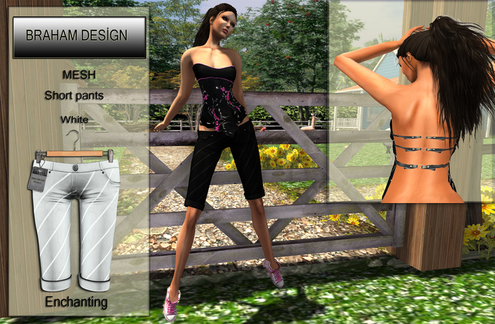 Braham Design Enchanting White Short Mesh