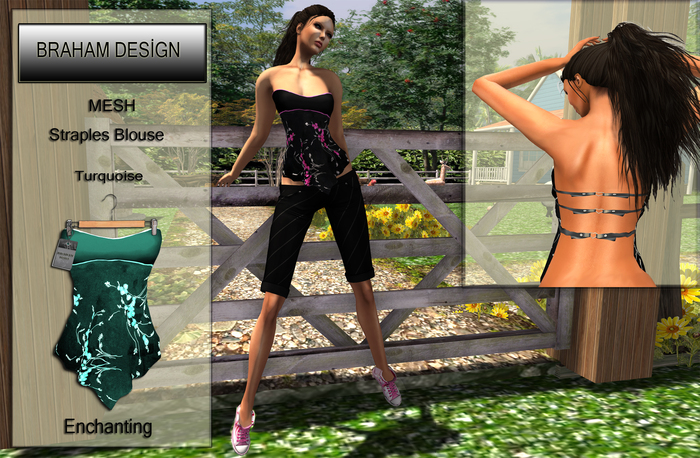 Braham Design Enchanting Turquoise Blouse Mesh