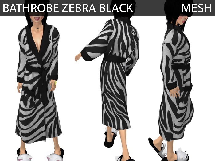 Bathrobe Zebra Black - Mesh