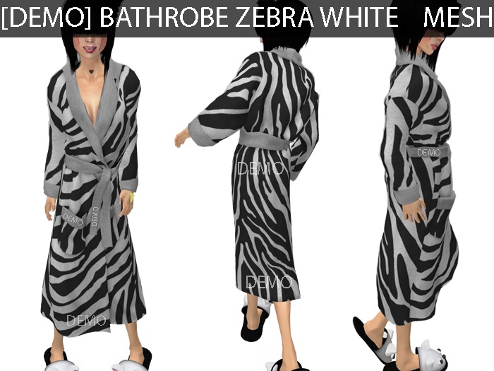 DEMO Bathrobe Zebra White - Mesh