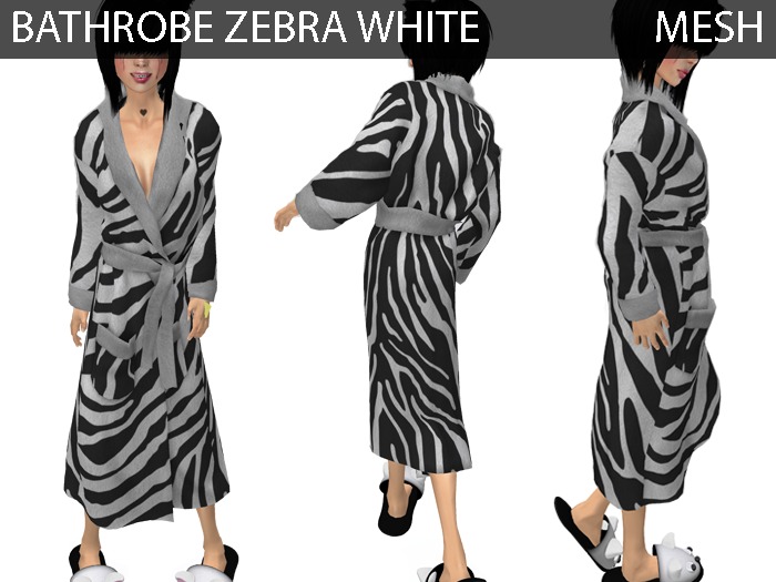 Bathrobe Zebra White- Mesh