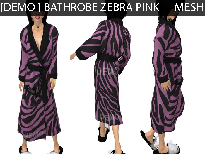 DEMO Bathrobe Zebra Pink - Mesh