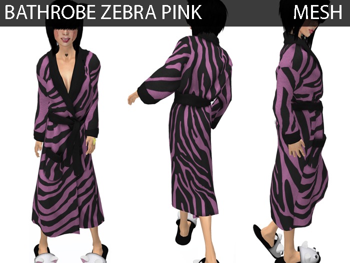Bathrobe Zebra Pink - Mesh