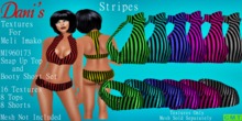 *Dani's* MI960173 Snap Up Top and Booty Short Set Stripes