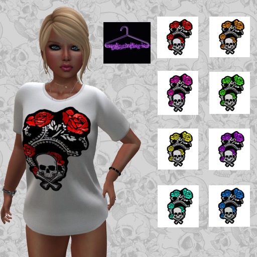 Mystic skulls n Roses t-shirts  (ladies)
