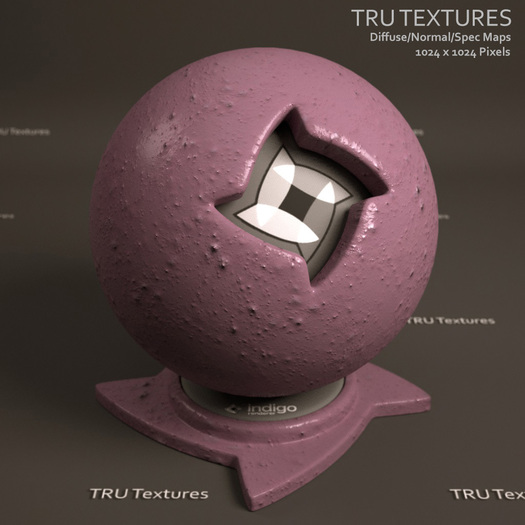 Seamless Painted Stucco Material Texture Maps - Baby Pink - Diffuse Normal Specular 