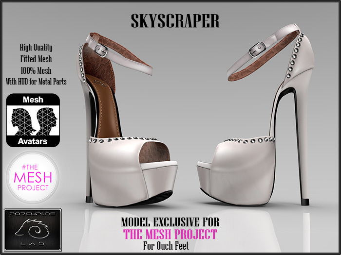 [PL]  Skyscraper -White-Shoes- For TheMeshProject  Ouch Feet-