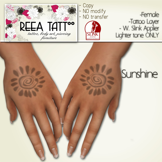 .::ReeA Tattoo::. Sunshine (Slink hands)