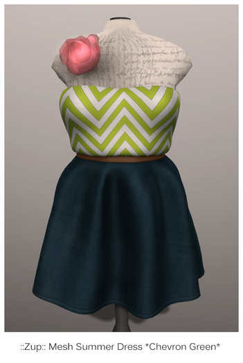 ::Zup:: Mesh Summer Dress *Chevron Green*