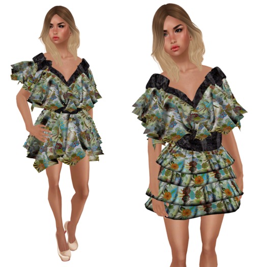 GG Ruffled Dress - Floral Print