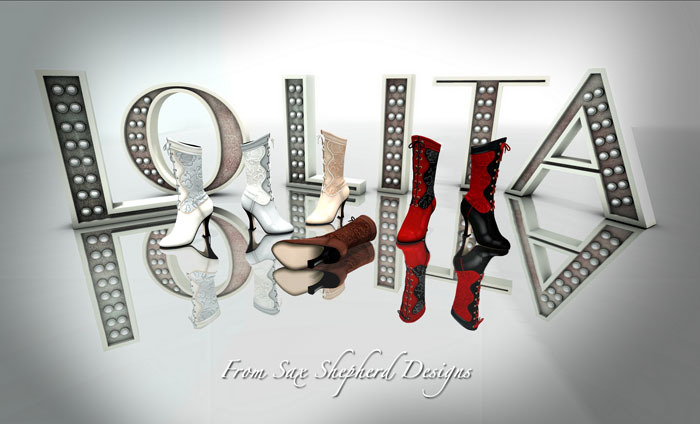 ! !SSD ~ Lolita Boots ~ Tooled Floral ~ Cream