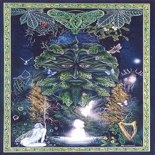 Green man rug