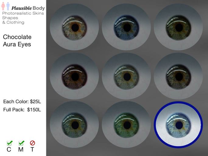 Chocolate Aura Eyes - Light Blue