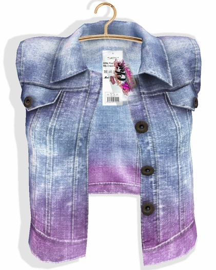 * LeChic * Denim Jacket Bicolor -  Blue/Pink