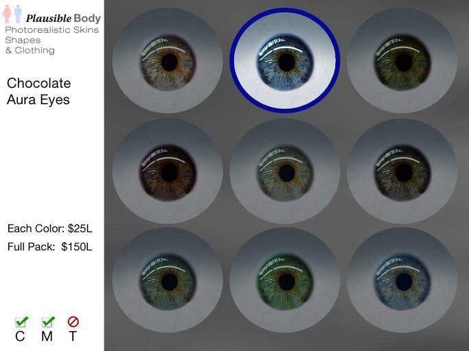 Chocolate Aura Eyes - Deep Blue