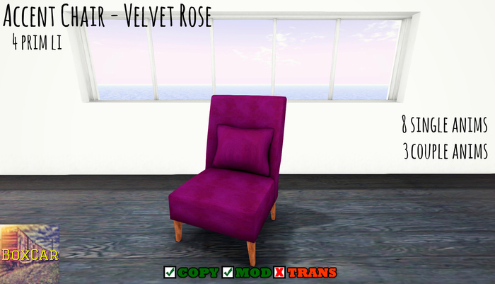 [BOXCAR] Accent Chair Blue Velvet