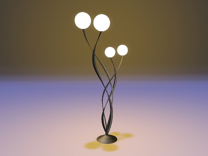 Sparta Twisted Floor Lamp Black Steel MT