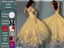 [TKS] BASIC -  RHINESTONES GOLD GOWN