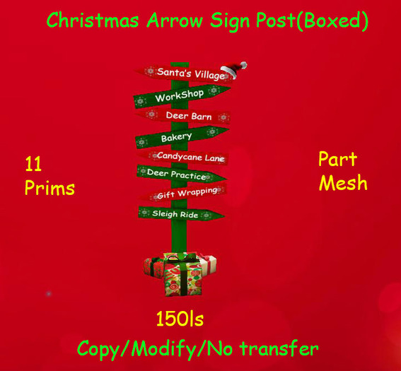 Christmas Arrow Sign Post(Boxed)