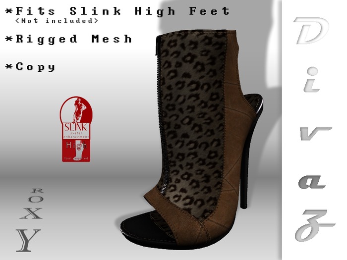 :D_Z: Roxy Peeptoe Boots Coffee Leather/Fur For Slink High Feet