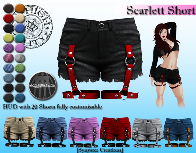 [Syn] Scarlett Short (Fitted Mesh, Texture HUD)