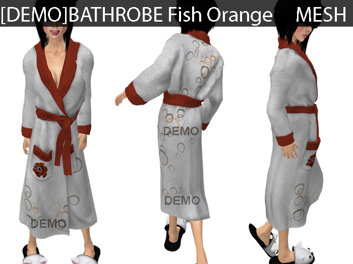 DEMO Bathrobe Fish Orange - Mesh