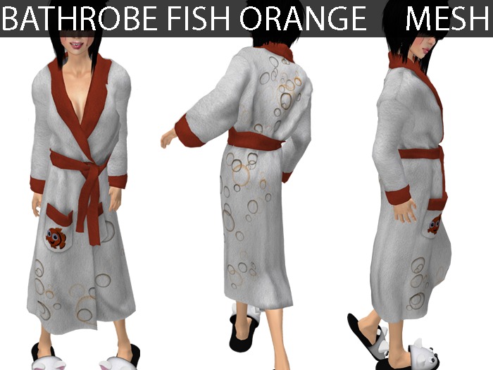 Bathrobe Fish Orange - Mesh