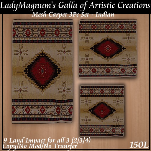 LadyM's Mesh Carpet 3PC Set - Indian -No 8