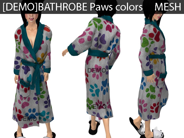 DEMO Bathrobe Paws Colors - Mesh