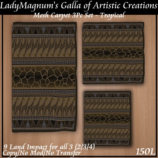 LadyM's Mesh Carpet 3PC Set - Tropical -No 32