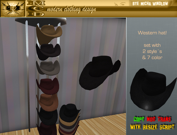 ::MCD::Western hat set 2 Style 7 color