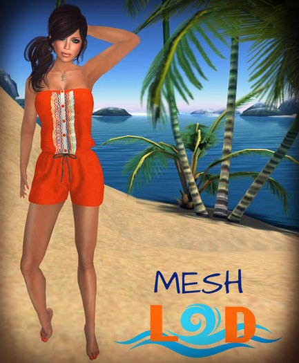 LaZy DaZe (LD) Strapless Romper Orange