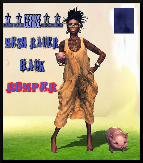 Mesh_Racer back Romper Blue