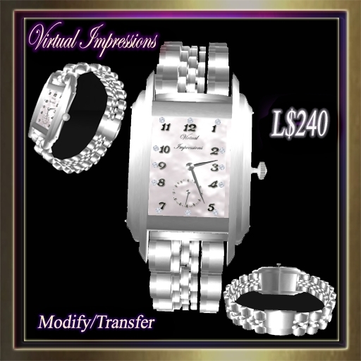 Virtual Impessions, Adam Men's Silver Bracelet Watch