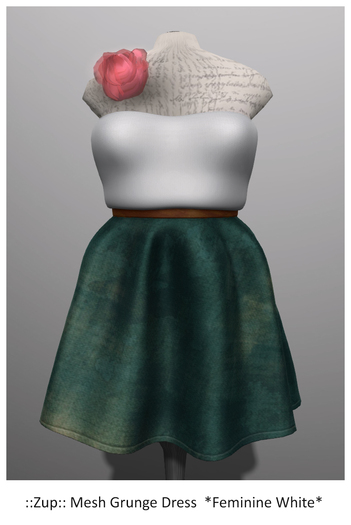 ::Zup:: Mesh Grunge Dress  *Feminine White*