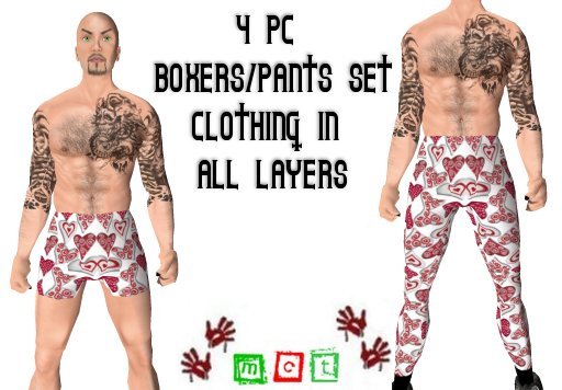 (BL) Red Hearts Boxers & Pants