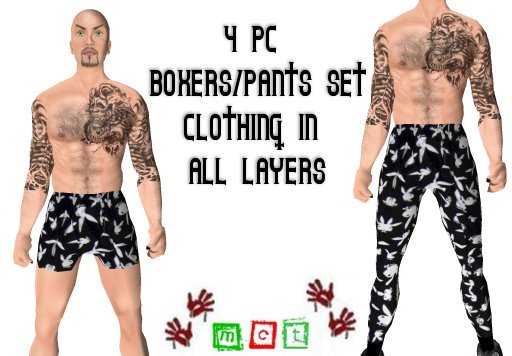 (BL) Black Bunny Boxers & Pants